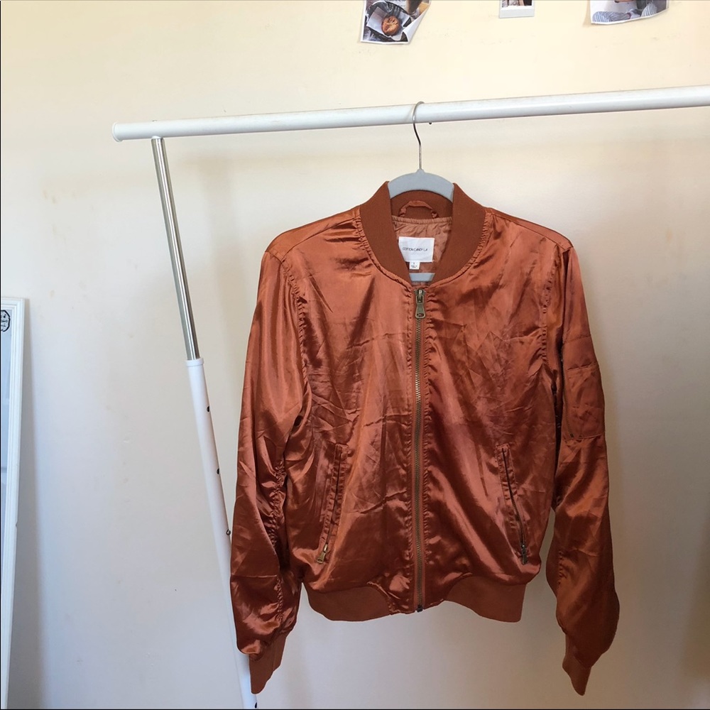 Orange Reflective Bomber Jacket - image 2